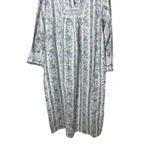 Vintage Merville Floral Stripe Nightgown XL Long Sleeve Button Front White Size undefined Photo 2