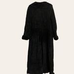 Marvin Richards Vintage Suede Leather Faux Black Long Shearling Coat Size M Photo 1