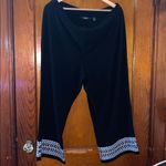 Dennis Basso Caviar Crepe Duster with Lace Trim Black with white trim with pants Photo 5