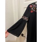 Blue Rain Francesca’s  Black And Floral Embroidered Bell Long Sleeve Mini Dress Photo 1