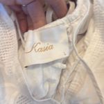 Kasia made in Greece cotton eyelet puff sleeve tie back dress White Size M Photo 7