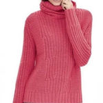 Banana Republic  Chunky Cable Knit Turtleneck Sweater Pink Italian Alpaca Yarn S Photo 0