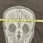 Delirious Khaki and Cream 1/2 Sleeve Scoop Neck Mesh Skull Design Shirt Size Med Photo 10