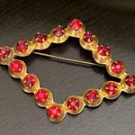 Vintage Unsigned Victorian Revival Red Stone Diamond Photo 1