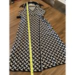 Diane Von Furstenberg  Black Collared Sleeveless Sweater knit Wrap Dress Large Photo 3