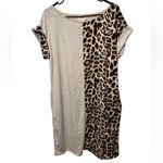 NWOT BiBi Boutique Leopard Print and Cream Tee Dress size XL Brown Photo 1