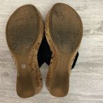 Arizona Jeans Arizona Jean Company Black Crochet Strap Cork Wedge Sandals Size 8 Photo 4