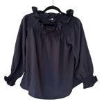 Tuckernuck  Marguerite Off The Shoulder Ruffle Long Sleeve Top Womens Medium Navy Photo 1