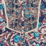 Vintage America NWT Size L Floral Print Button Down Peasant Shirt Top Blue Size L Photo 4