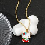 Hello Kitty Adorable  with Cherries and a Cute Baby Blue/Red Bow Charm Necklace Photo 0