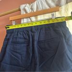 Madewell The Neale Short Drapeweave Linen Navy Blue Pleated Old Money NWT Sz 10 Photo 7