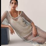 ZARA Chic Black and Cream Mesh Dress with Fringe NWT Photo 1