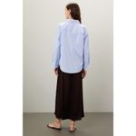 DONNI Blue White 100% Cotton Striped Oversized Collared Button Front Shirt XS Photo 1