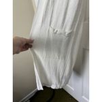 Uni Qlo Linen Blend Cream Open Front Duster Long Line Cardigan Size Small Bridal Photo 3