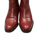 Connie Y2K Mid Calf Red/Maroon Leather Chunky Heel Boots Red Size 7 Photo 10