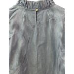 J.Crew  Organic Cotton Long Sleeve Ruffleneck Top Stripe Blue Size‎ XS Photo 7