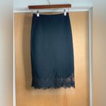 Lulus Elegant Black Lace Hem Skirt. Size Photo 2