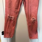 Pilcro and the Letterpress Anthropologie  High-Rise Slim Pink Distressed Straight Photo 1