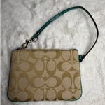Coach  Green Khaki Signature Canvas Wristlet Photo 1