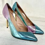 Balmain  Sibyl Metallic Leather Cutout Stilettos Pumps Pastel Women's 37 / 6.5 Photo 1