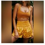 Free People  Movement The Way Home Shorts Size Large High Waisted Active Gold Photo 1