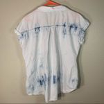Rock & Republic Studded Blue & White Tie-Dye Loose Buttoned Shirt - Size Large Photo 6