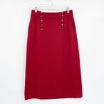 ALC Frank A.L.C. Sydney Slit Midi Skirt Red Buttons Photo 13