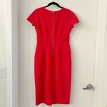 Maggy London Women's Dream Crepe Scalloped Sheath Midi Dress in Red Size 6 Photo 8
