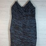 Niki By Niki Livas Niki Livas Crinkle Fabric Party Dress Bluish Gray Spaghetti Straps Back Zip 14W Photo 0