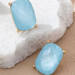 Elegant Blue and Gold Stud Earrings Photo 0