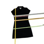 EXPRESS  Black Dress Rainbow Striped Short Sleeve Polo Style Size Medium VINTAGE Photo 4