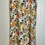 Tahari  Linen Botanical Short Sleeve Top Wide Leg Pant Set Top Med Pants XL C48 Photo 5