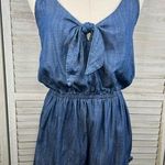 MOSSIMO Denim Shortie Romper Tie Front Blue Photo 0