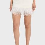 Frame NWT  White Crochet Feather-Trim Mini Skirt. Size Medium Photo 4