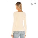 Camila Coelho Tate V-Neck Cutout Ribbed Pullover Sweater Ivory Cream XS Photo 2