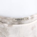 Valentina Naldi Italy 100% Linen Tunic Top Silk Hem Tie Dye Beige Gray Photo 4