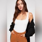 Free People Intimately She’s A Catch White Bodysuit Mesh Back Tank Top Medium Photo 3