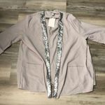 3/4 sleeve blazer w/sequin sleeves, flap pockets, holiday Size L Photo 0
