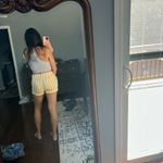 Old Navy High Waist Yellow and White Striped Shorts Photo 3