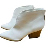 Qupid  White Ankle Boots with Tan Heel Photo 1