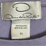 Oscar de la Renta  Sweater Fleece Sherpa Shirt Top Women’s Size XL Purple Floral Photo 2