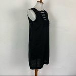 Another Place Black Sleeveless Shift Dress Boho Cutout Front Detail Small Linen Photo 3