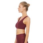 Alo Yoga Togetherness Red Cutout Back Ribbed Knit Padded Sports Bra Top Size S Photo 1