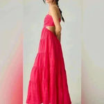 Anthropologie Let Me Be Cut Out Tiered Pink Maxi Dress $190 Made in India Size M Photo 5