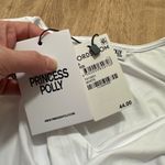 Princess Polly  | NWD White Ruched Dunford Long Sleeve Bodycon Cropped Top, 6 Photo 5