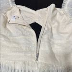 LPA  Cream Sheer Blouse with Ruffle Detail Open Front Size Large Photo 10