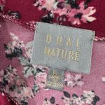 Dual Nature Red Floral Mock Neck Long Sleeve Ruched Midi Dress Size Large Photo 5