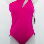 Carmen Marc Valvo NWT  One Shoulder Pink Swimsuit Size 12 Beach Resort Summer‎ Photo 0