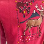 Vintage Deer‎ Nature Graphic Sweatshirt L 90s Outdoors Cozy Cottagecore Pink Size L Photo 5
