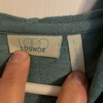 LOGO By Lori Goldstein Logo Lounge By Lori Goldstein Green Zip Up Mixed Media Hooded Sweatshirt Size L Photo 4